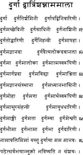 The 32 names of Maa Durga