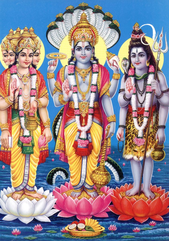 The Hindu Trinity - Brahma, Vishnu, Shiva