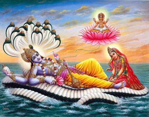 God Hari Vishnu with Maa Lakshmi